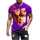 thumbnail image 4 of Camisetas de Manga Larga de los Hombres Casual Muscle Print Graphic Tee, Camiseta de Cuello de Tripulación de Manga Corta para las Vacaciones Diarias, 4 of 9