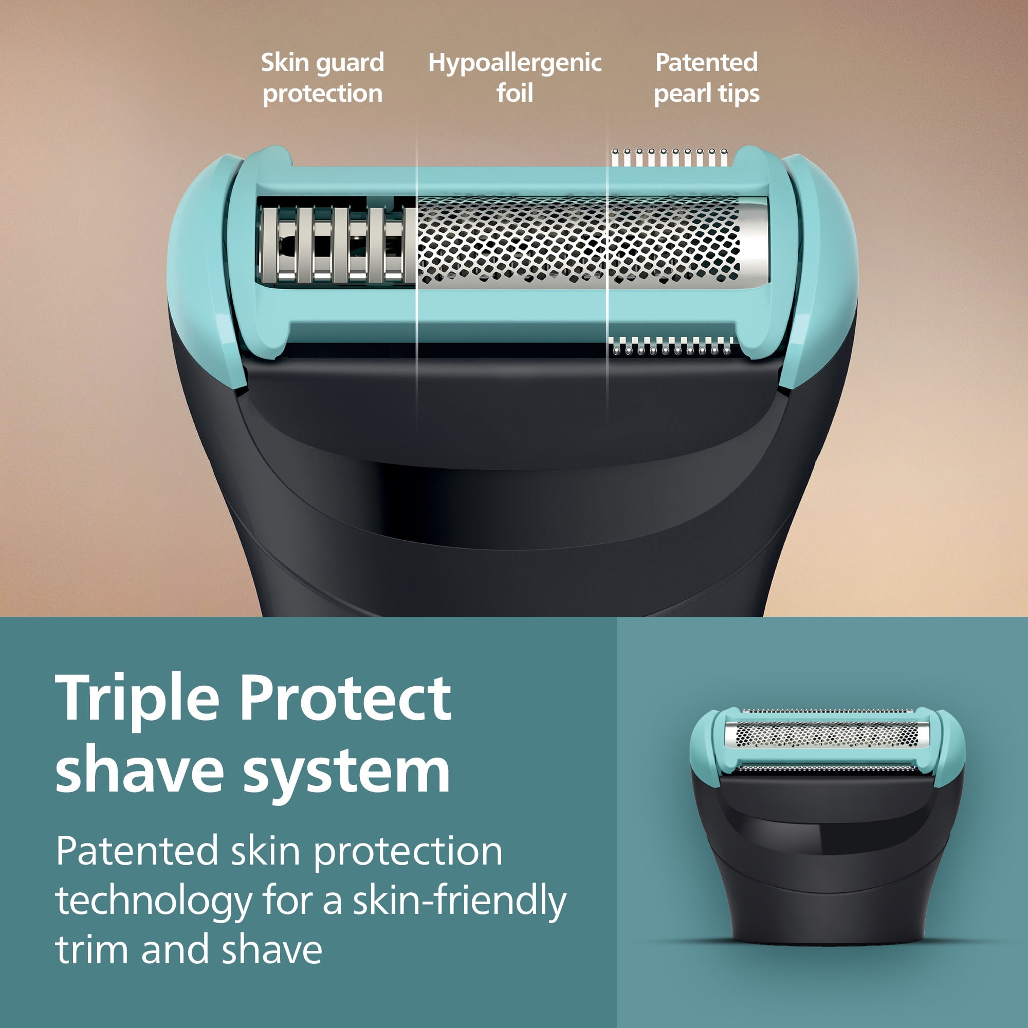 Philips Norelco Body Groomer 5000 Series, Intimate Hair Shaver & Trimmer For Men with Interchangeable & Adjustable Full Body Trim & Shave Heads, 100% Showerproof, BG5490/50