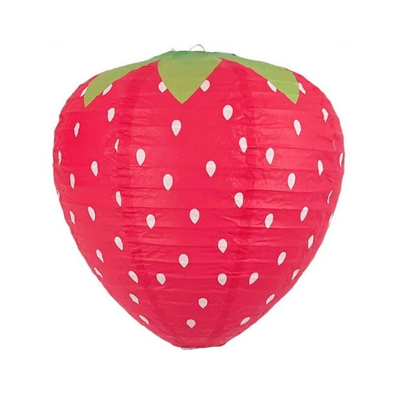 BNNG Strawberry Paper Lanterns - Hanging Decorations for Room, Birthday Party, Wedding, Garden - Strawberry Themed Hanging Ornaments and Wall Decor,8 Inch, 12 inch, Red and Pink