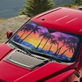 thumbnail image 5 of Xixirimido Windshield Sun Shade for Car SUV Truck Foldable Sunshade for Car Windshield Block UV Rays Keep Your Vehicle Cool Car Interior Accessories, Palm Trees Sunset Glow, 5 of 8