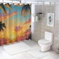 thumbnail image 7 of SHERONV Tropical Sunset Palm Trees Beach Shower Curtain Set with Hooks 60"x72, 7 of 7