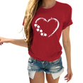 thumbnail image 1 of Pxiakgy Vente Chaude! T-Shirt Trèfle de la Saint-Patrick pour Femmes Chanceux Irlandais à Manches Courtes T-Shirt Graphique Trèfle Mode Décontractée Imprimé Amour Col Rond Manches Courtes T-Shirt Rouge L, 1 of 4