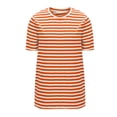 thumbnail image 6 of Sokhug Round Neck Striped Short Sleeve Women's T Shirt Casual Loose Fit Lightweight Summer Tee Soft Comfy Basic Summer Blouse, 6 of 6