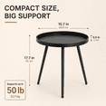 thumbnail image 3 of MEHOOM Round Metal Side Table, 16"x16"x19" Matte Black Small End Table for Living Room Bedroom Indoor, 3 of 8