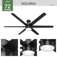 thumbnail image 6 of Hunter - Solaria Indoor/Outdoor Ceiling Fan With Light, Wall Control, 72-inch, Matte Black, Casual-style, 6-speed, Energy Star, 59628, for Porches, Bathrooms, 6 of 18