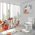 thumbnail image 7 of Blue 4 Pcs Shower Curtain Sets with Rugs, Flower Butterfly Bathroom Sets with Shower Curtain and Rugs, White Bathroom Decor, 7 of 7