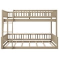 thumbnail image 2 of Full XL over Queen Bunk Bed with Ladder and Guardrails, Walnut, 2 of 4