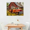 thumbnail image 3 of COMIO  Rustic Farmhouse Canvas Wall Art Old Car and Cattle with Barn Framed Canvas Art Farm Cow and Sunflowers Canvas Wall Art Decor for Living Room Brown Bedroom Bathroom Decor,, 3 of 5