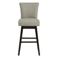 thumbnail image 4 of CHITA 30 in Upholstered Swivel Counter Bar Stools with Back&Wood Legs Set of 2, Faux Leather in Stone Gray, 4 of 9