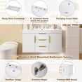thumbnail image 6 of 36 inch Wall Mounted Bathroom Vanity with Sink, Floating Storage Cabinet with 2 Drawers & 2 Cabinets, White Modern Bathroom Vanity with Resin Basin, 6 of 8
