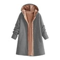 thumbnail image 2 of SwiftWear Women's Plus-Size Winter Coat with Plush Lining, Hooded Button Front Jacket, Oversized Long Outerwear for Cold Weather, 2 of 6