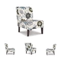 thumbnail image 6 of Signature Design by Ashley Triptis Accent Chair, Armless, Floral Pattern Upholstery, Ivory/Blue/Charcoal/Brown, 6 of 7