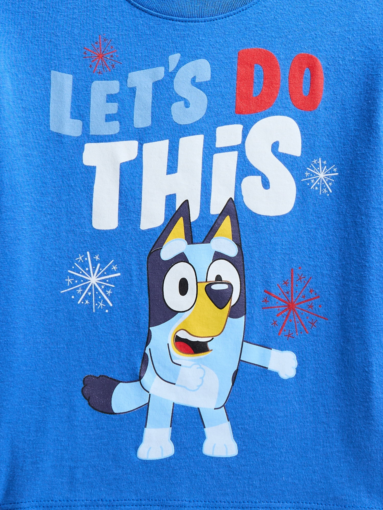 Bluey Toddler Graphic Americana Crewneck Tee with Short Sleeves, Sizes 12M-5T
