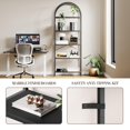 thumbnail image 4 of BeesClover Tall 5-Shelf Bookcase, Arched Display Rack with Metal Frame, Spacious Black Bookshelf for Bedroom or Living Room Storage, 4 of 8