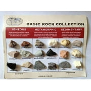Rock Collection and ID Chart - 18 Rocks - Igneous, Metamorphic, Sedimentary,