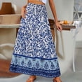 thumbnail image 2 of XIAONU Floral Print Tiered Maxi Skirt For Women High Waist Flowy Casual Beach Long Skirt, 2 of 8
