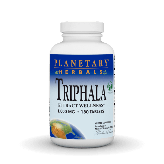 Planetary Herbals Triphala, for GI Tract Wellness*, 1,000 mg - 180 Tablets