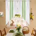 thumbnail image 3 of St. Patrick's Swag Kitchen Curtain Valances, Day Green Stripe Minimalism Style Rod Pocket Curtains Window Treatment Decor Valances for Bedroom Bathroom, 2 Panels 36 x 63 Inch, 3 of 9