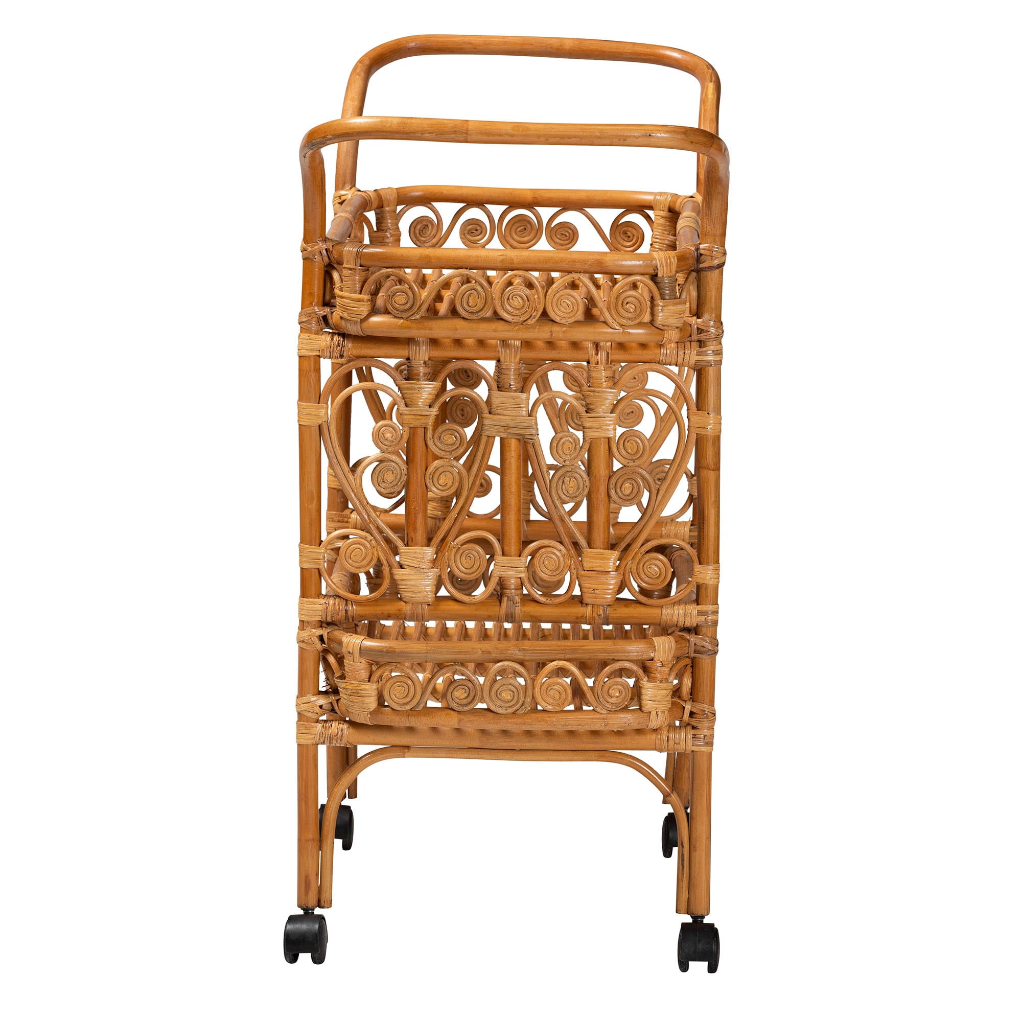 Bali & Pari Diwata Rattan BOHO Kitchen Cart, Natural Brown