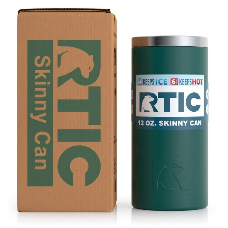 RTIC 12oz Skinny Can Cooler, Forest Green, Matte