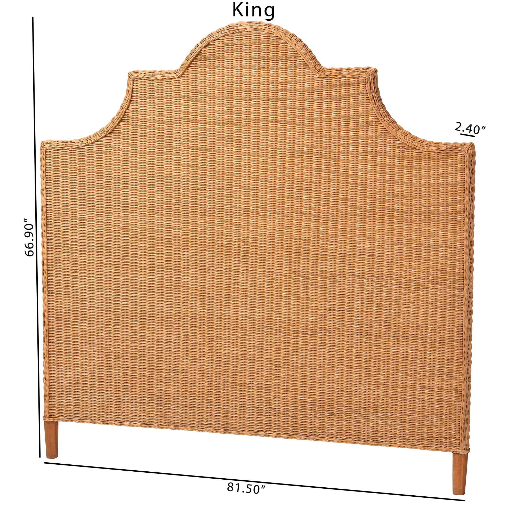 bali & pari Melanie Boho Standalone Headboard, King, Light Honey