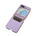 thumbnail image 4 of Nalacover for Samsung Galaxy Z Flip 5 Crossbody Wallet Case with Back Card Slot, Purse Cover with Shoulder Strap Classic PU Leather Lanyard for Women Girls, TPU Shockproof Non-Slip Case, Purple, 4 of 9