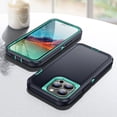 thumbnail image 6 of Feishell for iPhone 14 Pro Max Rugged Triple-Layers Case, Hybrid PC+TPU Shockproof Heavy Duty Cover, Military Grade Drop Resistant Lens Protection Case for iPhone 14 Pro Max,Deep Blue+Mint, 6 of 8