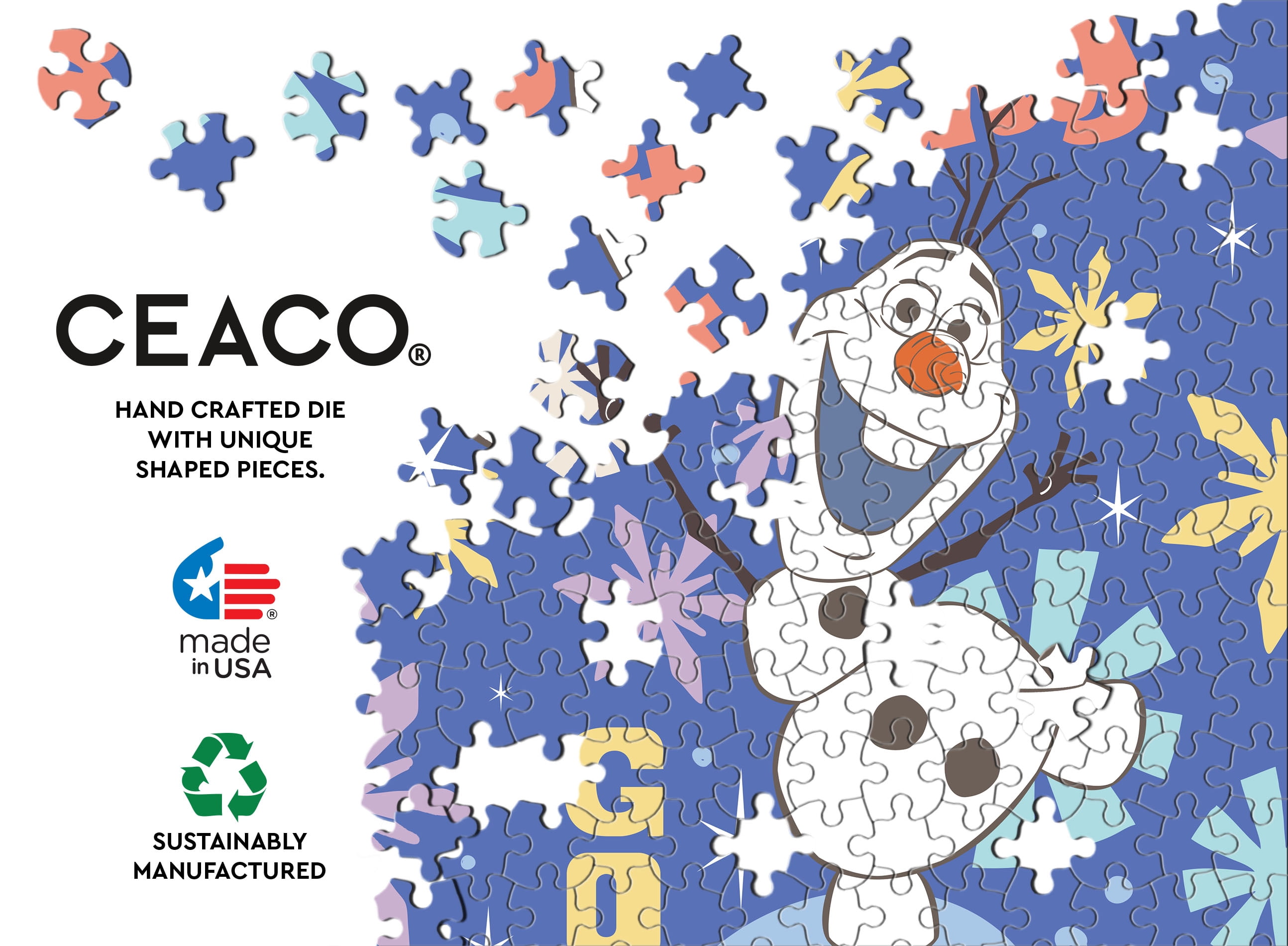 Ceaco Frozen 4-in-1 Multipack Interlocking Jigsaw Puzzles for Children Ages 6+