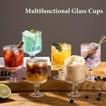 thumbnail image 2 of 6 paquetes de vasos de copa clásico, copas de vino, juego de tazas de vidrio florales en relieve, vasos de bebida transparentes, copas de bebida, vasos de bar para té helado, vino, cerveza, 2 of 4