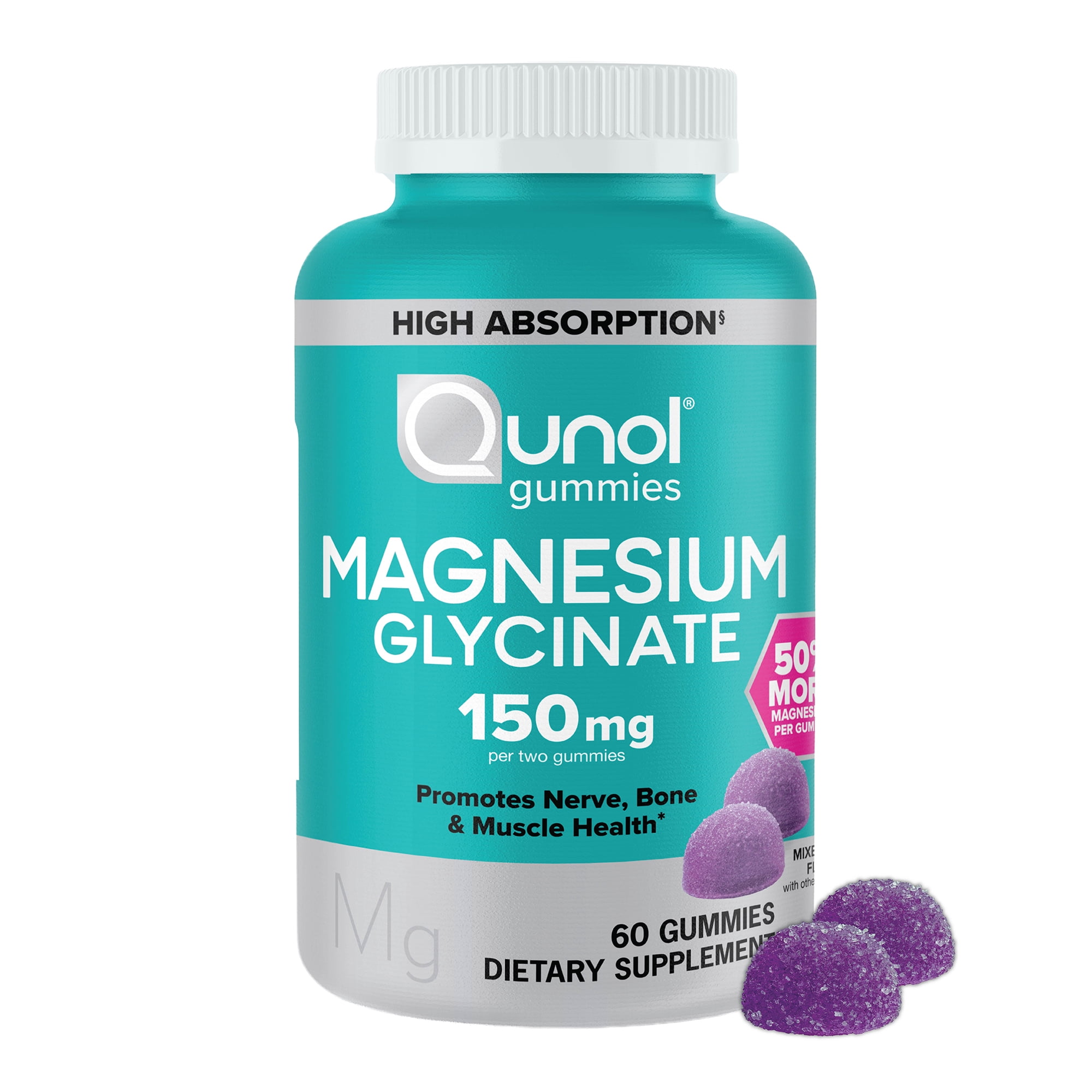 Qunol Magnesium Glycinate Gummy 150mg 60ct