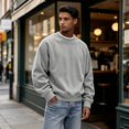 thumbnail image 6 of Mens Loose Crew Neck Pullover Long Sleeve Corduroy Casual Fashion Sweatshirt Daily Streetwear Men Everyday Outfits, 6 of 6