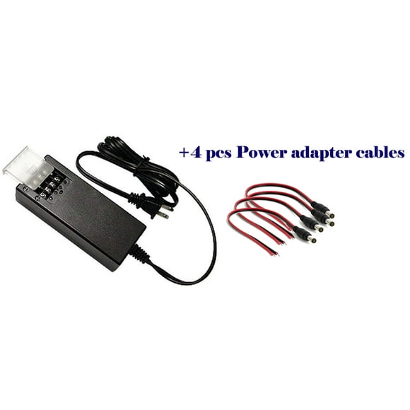 Adaptateur Secteur 4 Ports pour Caméras CCTV 12V 5 AMP avec Borne à Vis + 4 Câbles Adaptateurs DC Gratuits