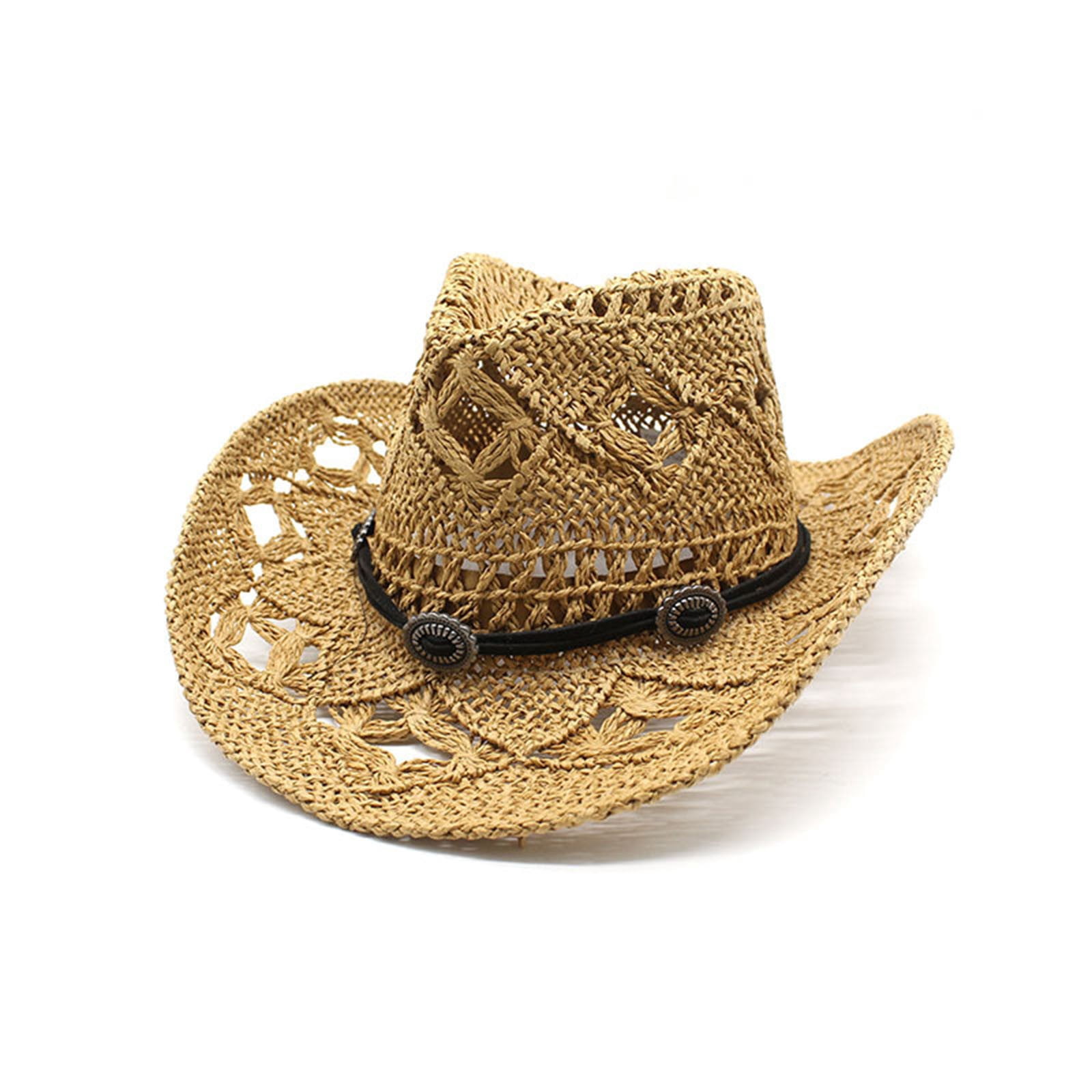 FEIFLY Solid Color Women Men Summer Western Cowboy Hat  display picture 1