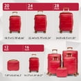thumbnail image 3 of Zimtown Luggage 5 Piece Sets Suitcase ABS Hardside with Spinner Wheels and TSA Lock, Red, 3 of 16