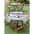 thumbnail image 4 of Outdoor Tablecloth with Umbrella Hole for Patio/Picnic/Party/Camping, 250th Anniversary Waterproof Table Cloth Round Cover Washable, Grey Wood Home Sweet Black Plaid (Dia 60"), 4 of 9