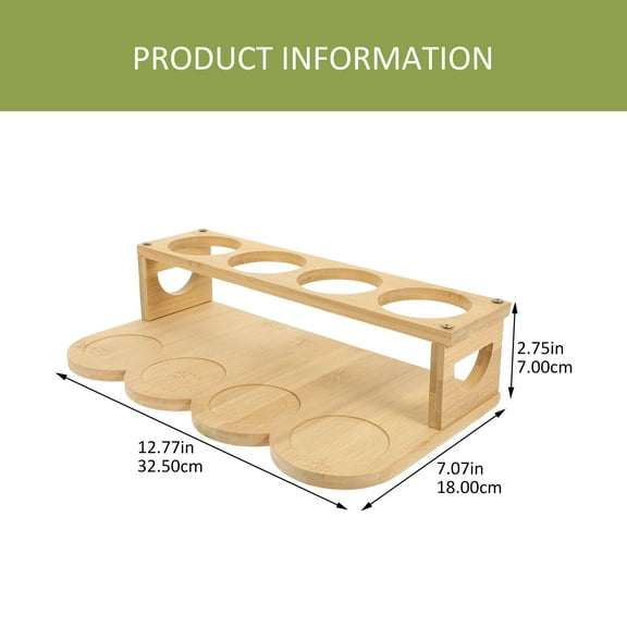 WORGEOUS Bamboo Oilcan Shelf Storage Rack Kitchen Accessories 1Set 12.8X7.1X2.8In