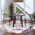 thumbnail image 4 of Happy Birthday Round Rug 7ft Washable Circle Rugs Non Slip Gradient Purple Dress Crown Carriage Flowers Large Area Rug Indoor Floor Carpet for Bedroom Kitchen Living Room Home Office Dining Room, 4 of 8