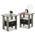 thumbnail image 5 of Furinno 2 Petite End Table Bedroom Night Stand - Set of Two, Gray/Black, 5 of 8
