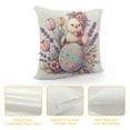 thumbnail image 4 of Leisuo Spring Easter Throw Pillow Covers Cute Stand on Tulips Floral Rustic Beige Cozy Cushion Covers Decorative for Easter Party Living Room Bedroom Sofa Bed, 4 of 5