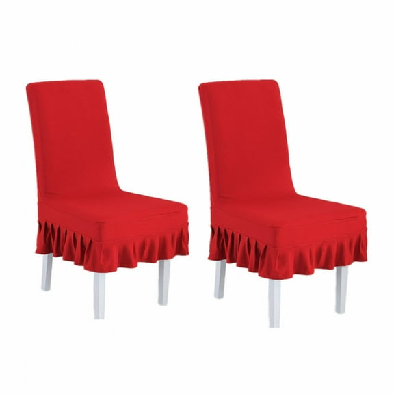 AUQ 2Pcs Chair Seat Covers,Protects Chairs Chair Covers for Dining,Machine-Washable Dining Chair Slipcovers,Red