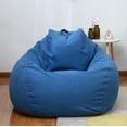 thumbnail image 1 of The color is as shown in the main picture 100*120cm Lazy Sofa Cover Chairs without Filler Linen Cloth Lounger Seat Bean Bag Pouf Puff Couch Tatami Living Room Furniture Cover(only Selling Bean Bags), 1 of 5