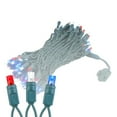 thumbnail image 2 of Novelty Lights 100 LED 50ft Red White Blue String Lights, USA Patriotic 4th of July, Green Wire, 2 of 9