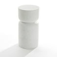 thumbnail image 2 of LuxenHome White with Gray Flecks Pillar Round MgO Side Table, Indoors and Outdoors, 2 of 2
