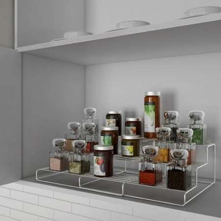 Spice Rack-Adjustable, Expandable 3 Tier Organizer for Counter, Cabinet, Pantry-Storage Shelves Seasonings, Tea, Canned Food and More by Lavish