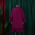 thumbnail image 6 of Women's Casual Vintage Half Sleeve Contrast Casual Pockets Party Swing Dress, 6 of 8