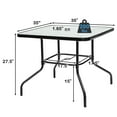 thumbnail image 2 of Gymax 35'' Patio Dining Square Tempered Glass Table w/ Umbrella Hole Backyard, 2 of 10