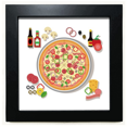 thumbnail image 1 of Pizza Italia tomate alimentos surtidos Mesa de pared con marco cuadrado negro, 1 of 4