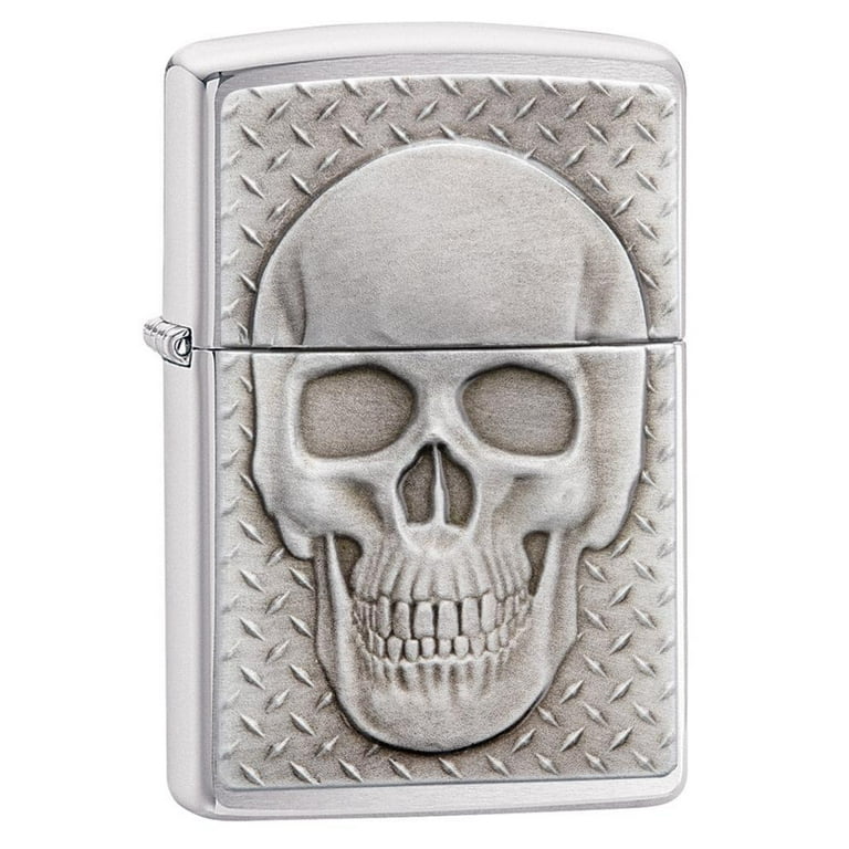 Zippo Skeleton Flowers Iron Stone Gift Set Pocket Lighters