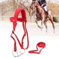 thumbnail image 3 of Bride pour Cheval, Harnais pour Poulain, Harnais Amovible Rouge Réglable avec Coussin Doux Accessoire Utile pour Chevaux, 3 of 7