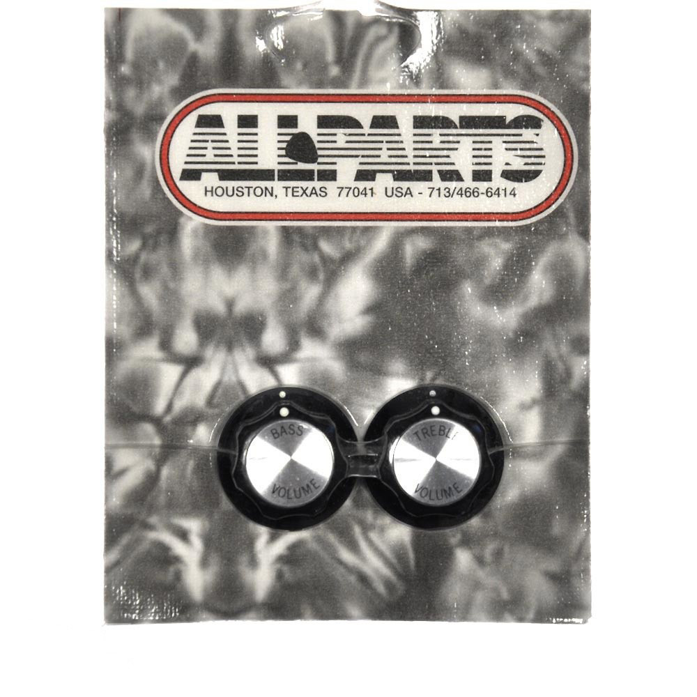 2 Treble/Bass Vol. Knob Black w/Silver for Rickenbacker Allparts PK-3248-023